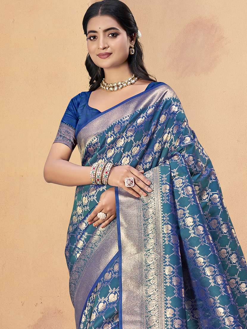 women self design banarasi festive wear saree with blouse - 21789688 -  Standard Image - 1