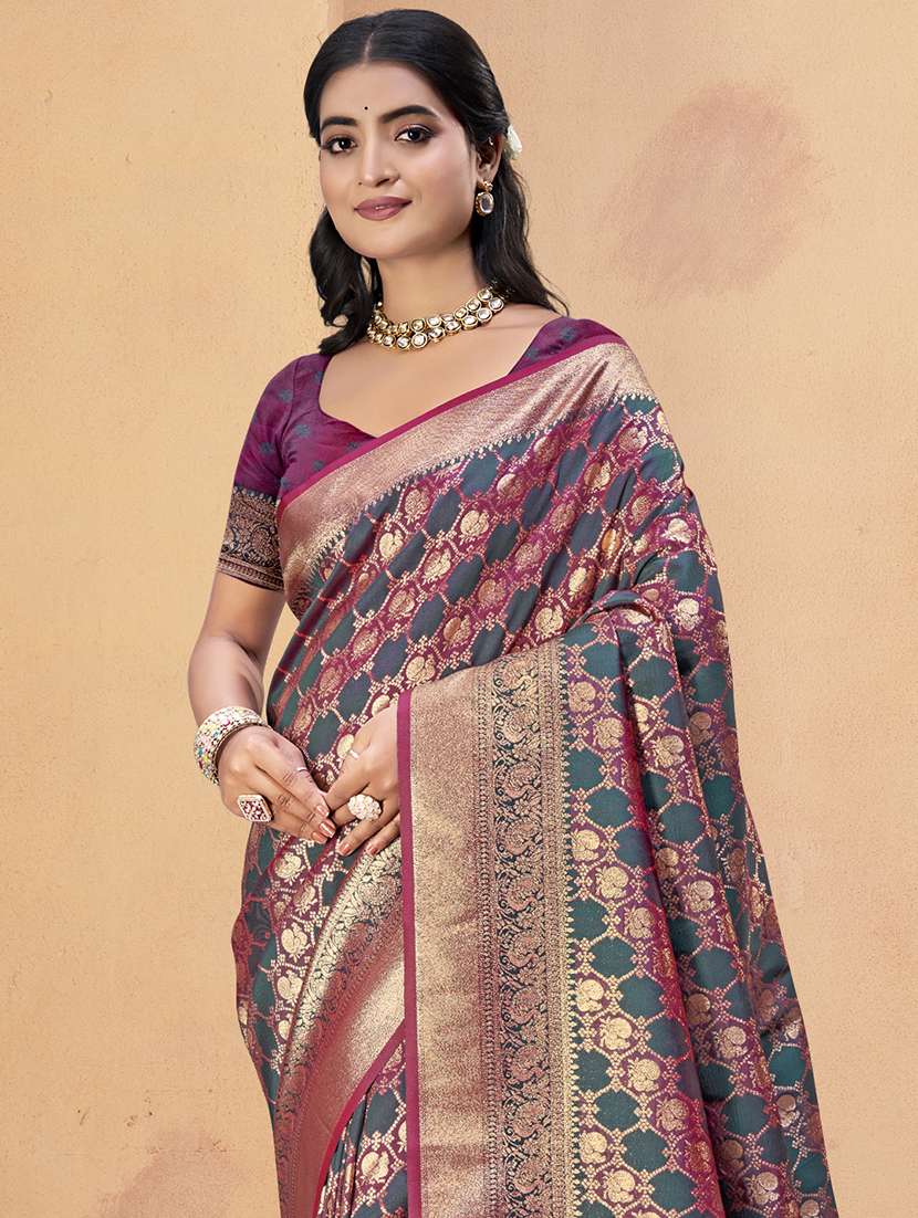 women self design banarasi festive wear saree with blouse - 21789689 -  Standard Image - 1