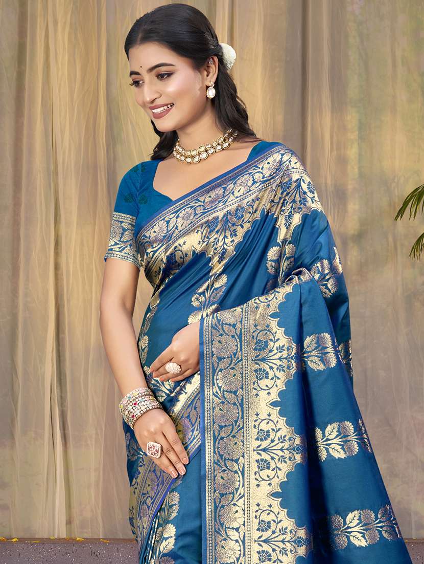 women self design banarasi saree with blouse - 21789696 -  Standard Image - 1