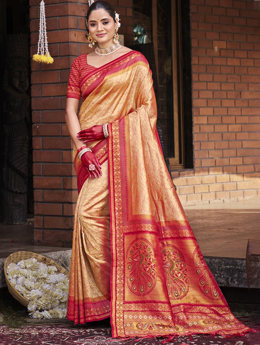 women self design banarasi saree with blouse - 21789756 - Zoom Image - 0