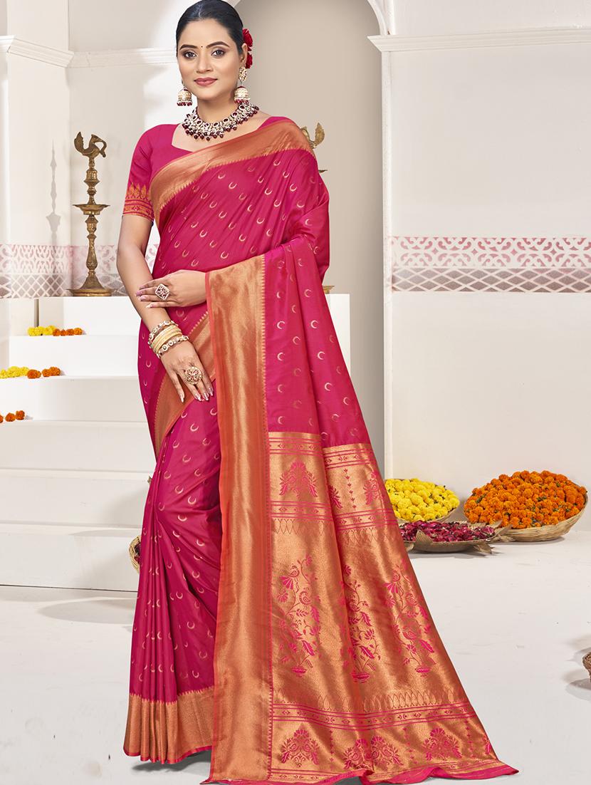 women self design paithani festive wear saree with blouse - 21789764 -  Zoom Image - 0