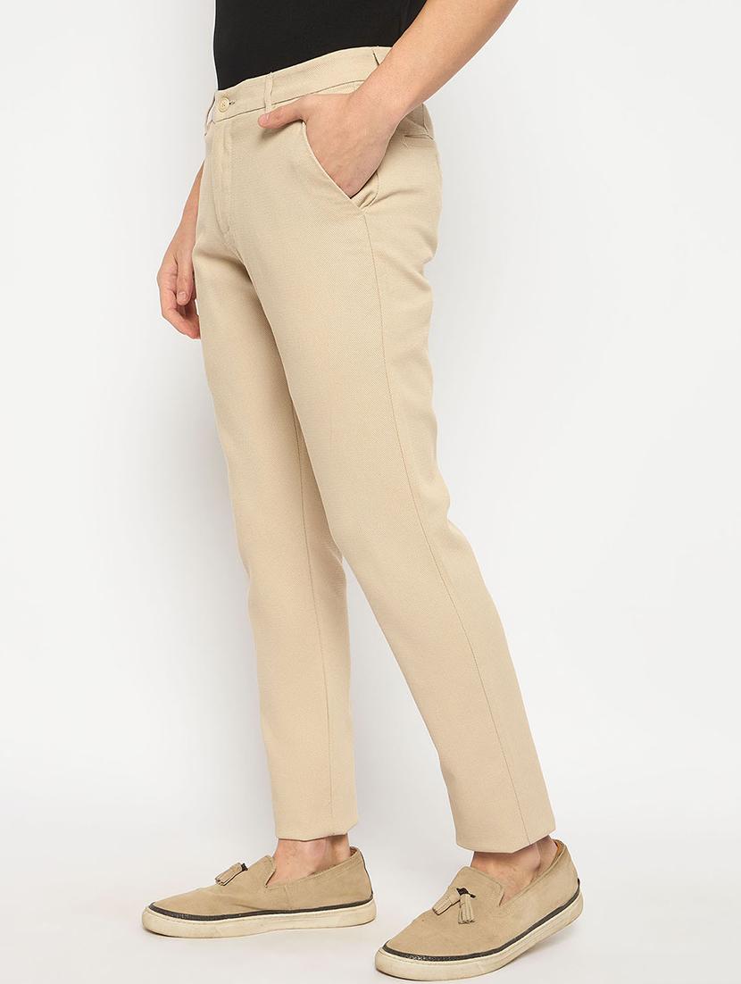 men solid mid rise casual chinos - 21790953 - Standard Image - 1