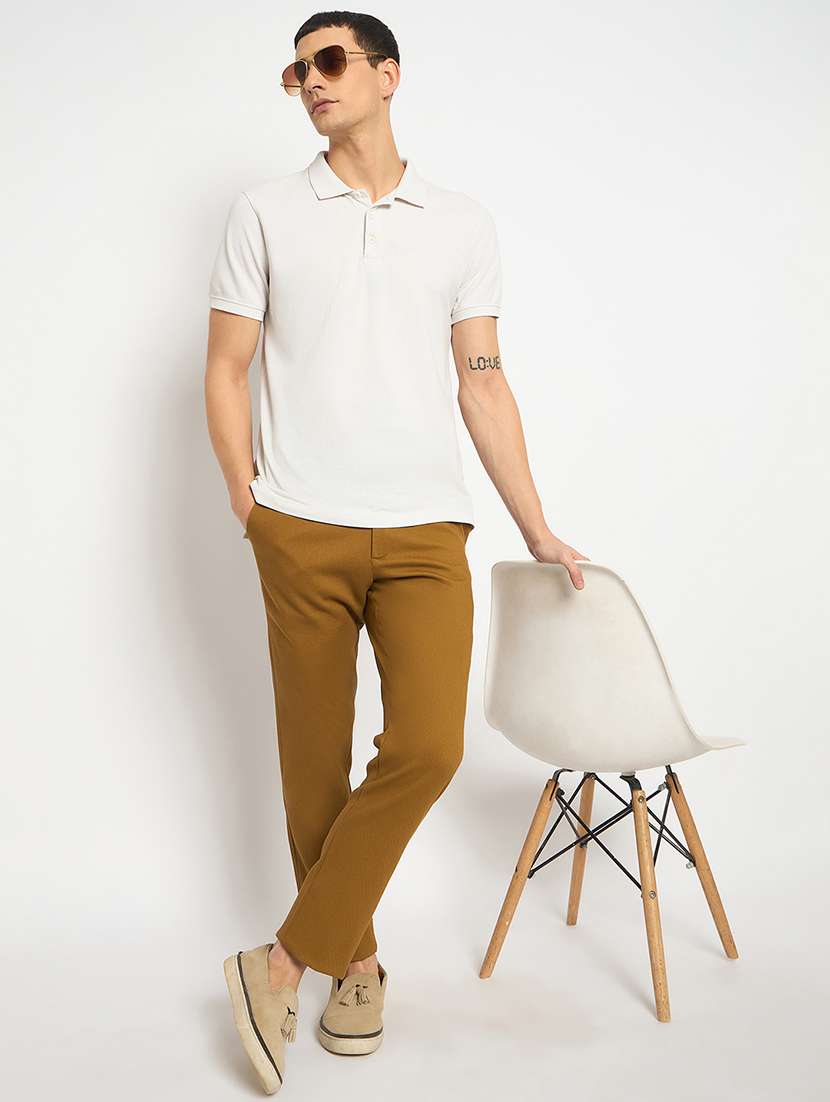 men solid mid rise casual chinos - 21790955 -  Standard Image - 4