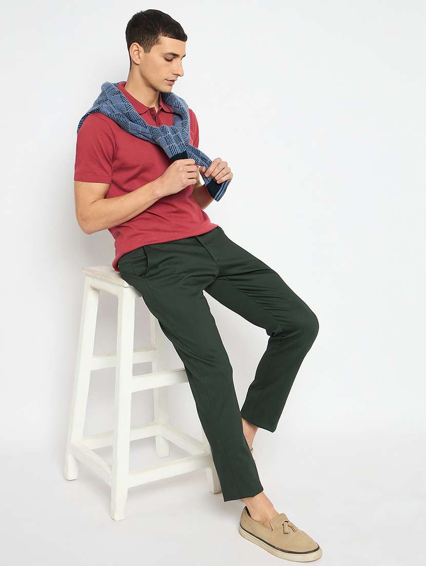 men solid mid rise casual chinos - 21790957 -  Standard Image - 4