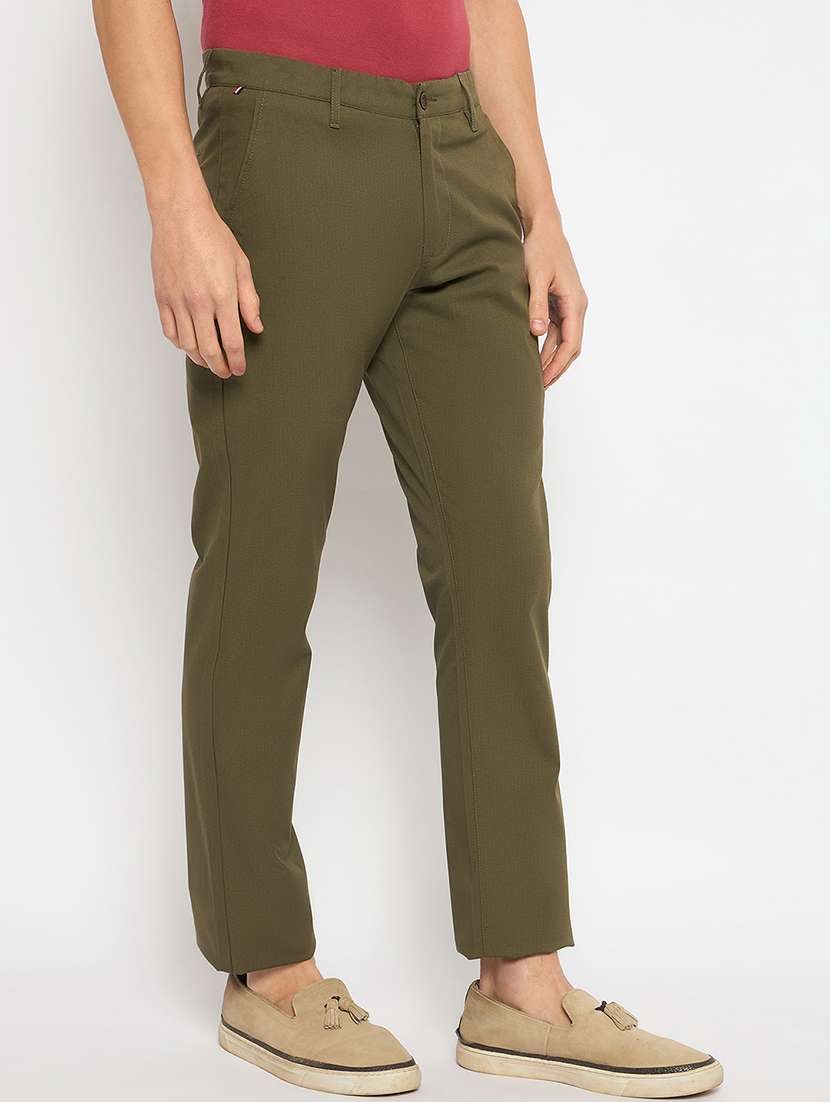 men solid mid rise casual chinos - 21790960 -  Standard Image - 1