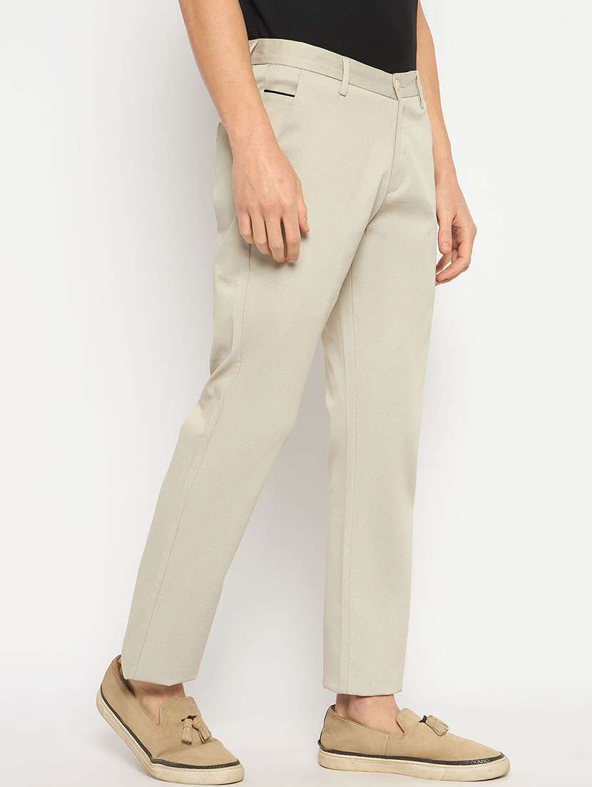 men solid mid rise casual chinos - 21790964 -  Standard Image - 1