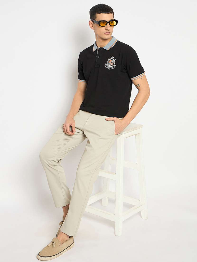 men solid mid rise casual chinos - 21790964 -  Standard Image - 4