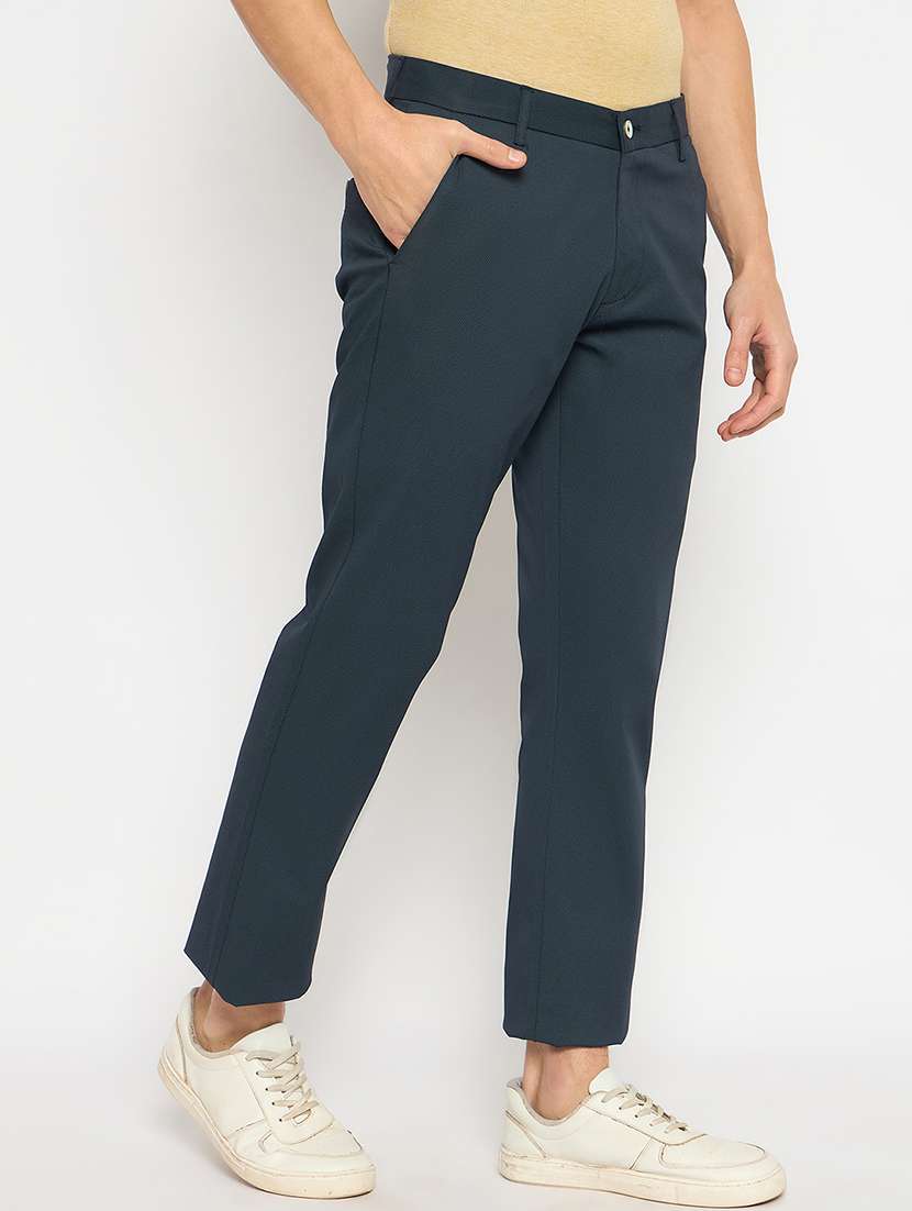 men solid mid rise casual chinos - 21790965 -  Standard Image - 1