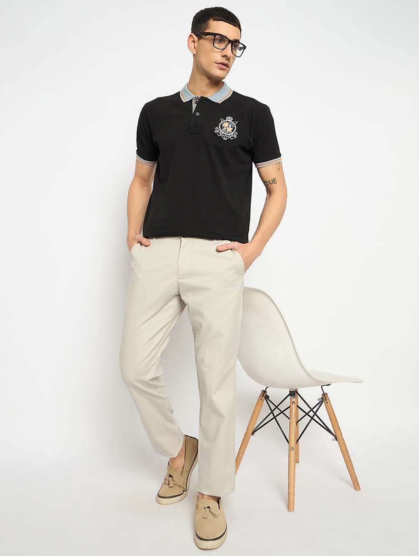 men solid mid rise casual chinos - 21790966 - Standard Image - 4