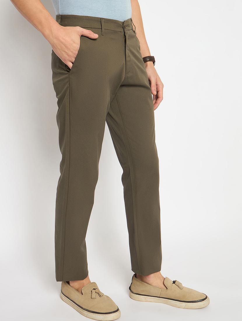men solid mid rise casual chinos - 21790970 -  Standard Image - 1