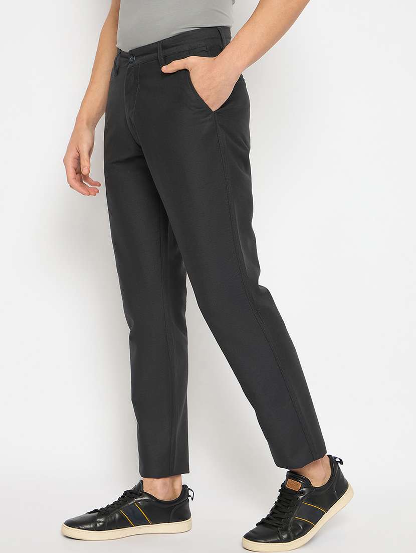 men solid mid rise casual chinos - 21790971 -  Standard Image - 1