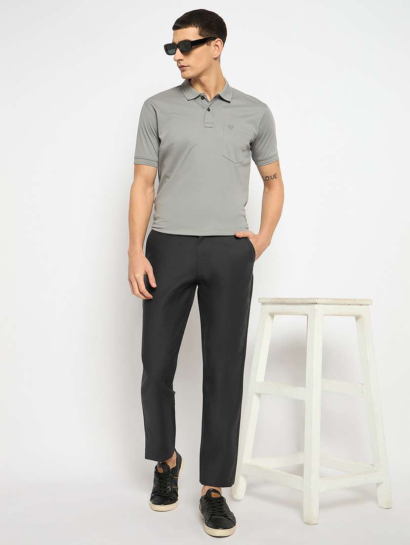 men solid mid rise casual chinos - 21790971 -  Standard Image - 4