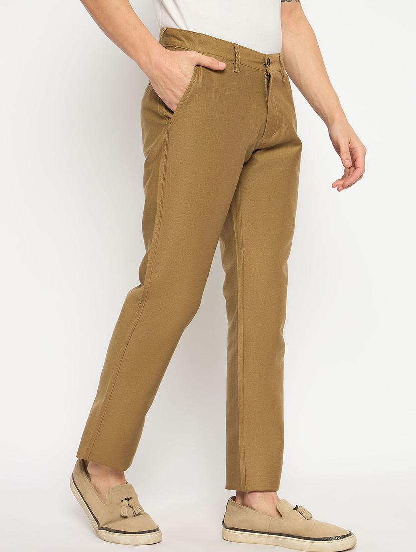 men solid mid rise casual chinos - 21790972 - Standard Image - 1