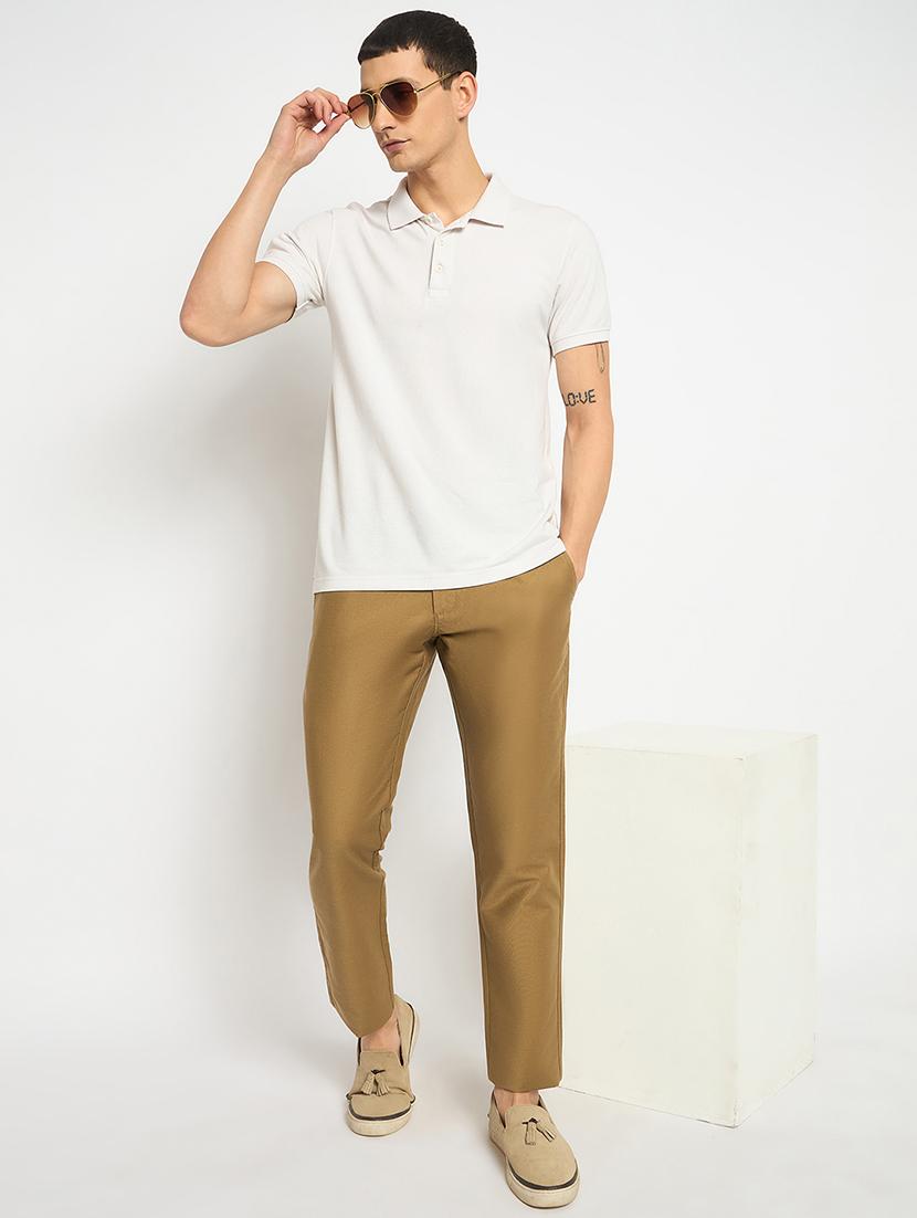 men solid mid rise casual chinos - 21790972 - Standard Image - 4