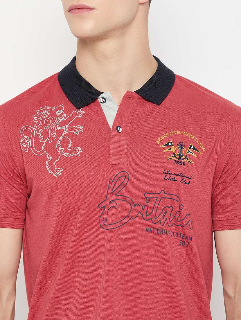 men printed short sleeves polo t-shirt - 21790986 -  Standard Image - 4