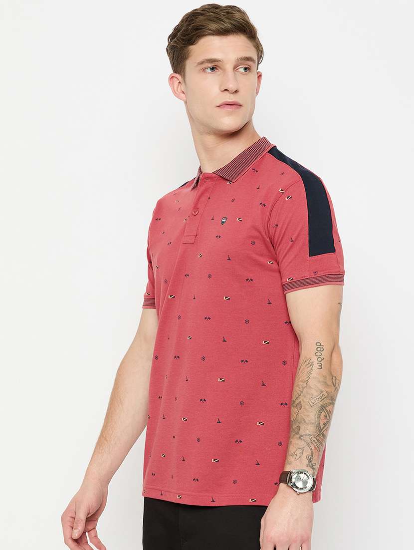 men printed short sleeves polo t-shirt - 21790990 -  Standard Image - 1