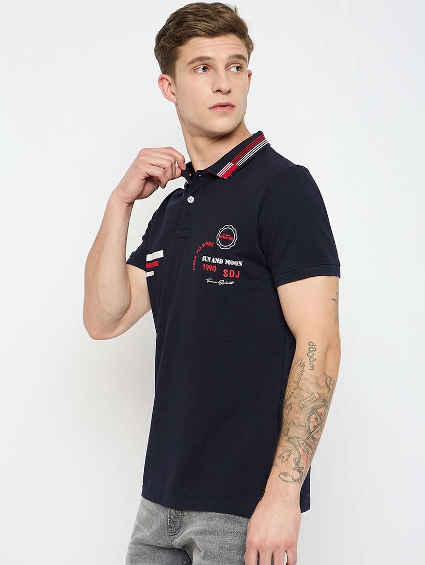 men printed short sleeves polo t-shirt - 21790993 -  Standard Image - 1