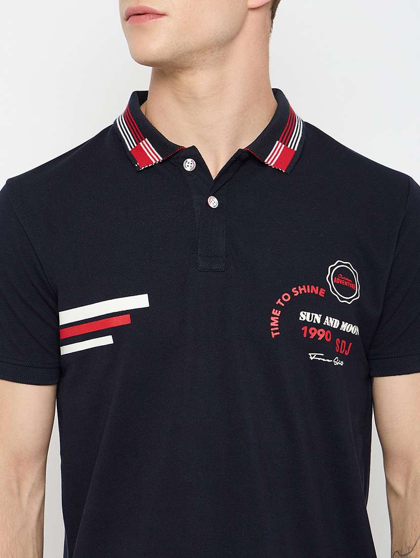 men printed short sleeves polo t-shirt - 21790993 -  Standard Image - 4