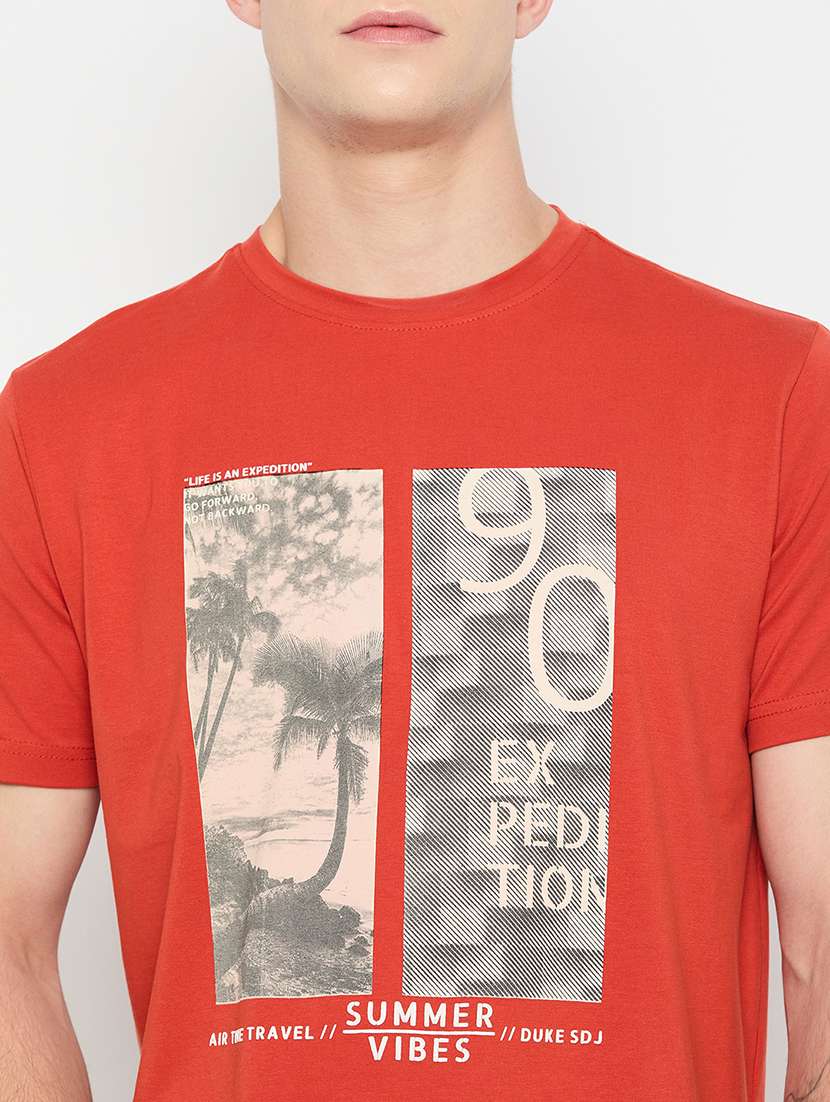 men front print short sleeves t-shirt - 21791000 -  Standard Image - 4