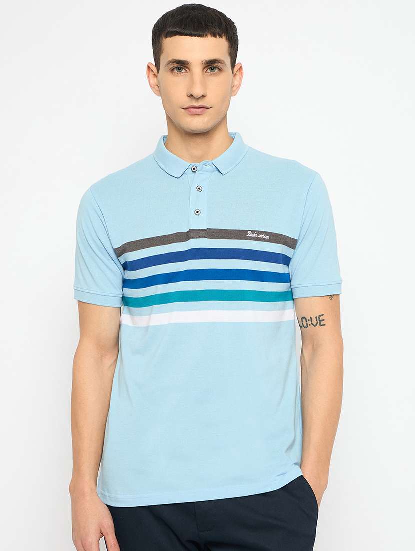 men color blocked short sleeves polo t-shirt