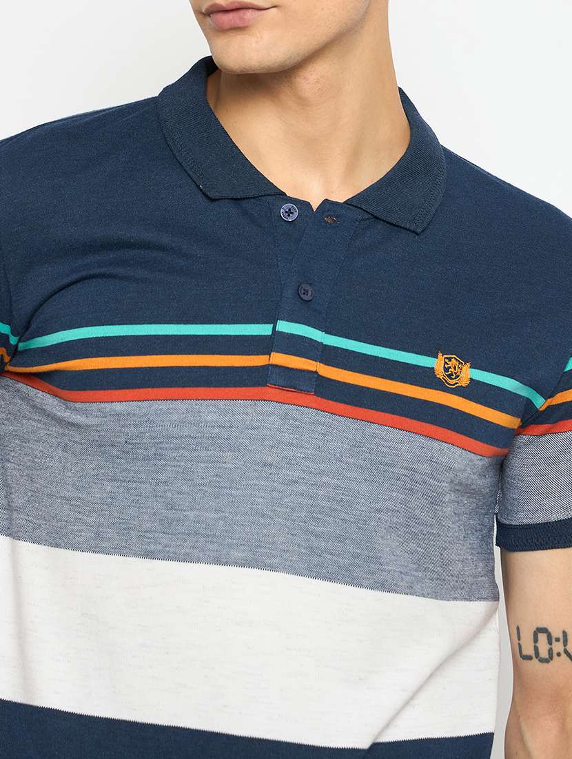 men color blocked short sleeves polo t-shirt - 21791008 -  Standard Image - 4