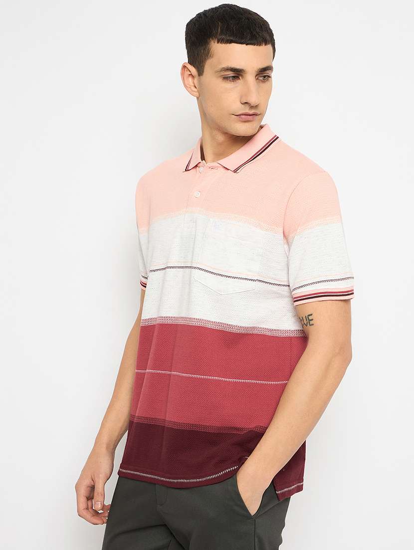 men color blocked short sleeves polo t-shirt - 21791010 -  Standard Image - 1