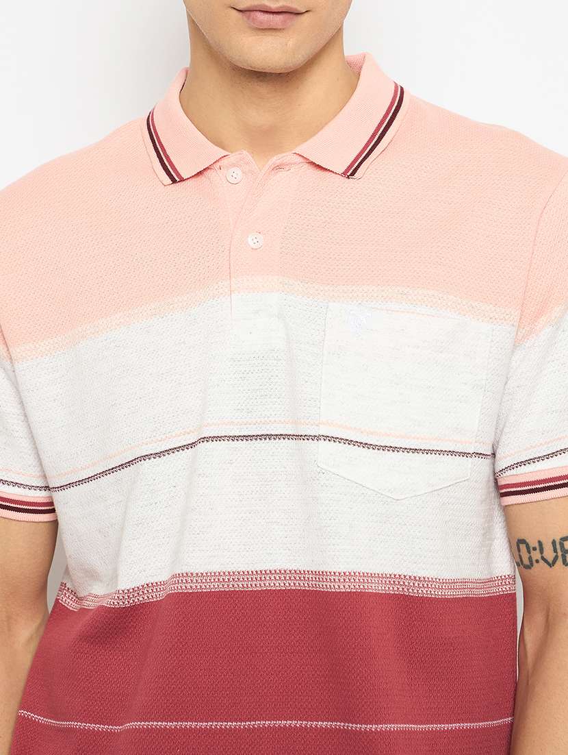 men color blocked short sleeves polo t-shirt - 21791010 -  Standard Image - 4