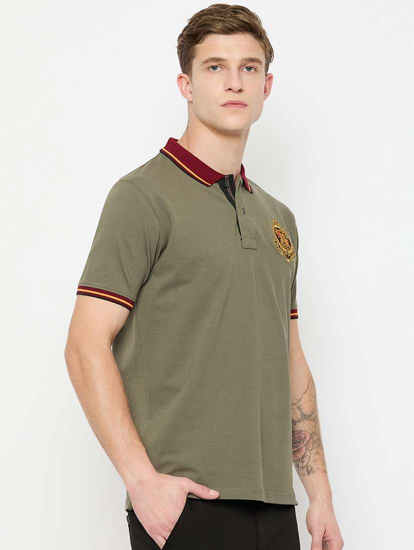 men solid short sleeves polo t-shirt - 21791021 -  Standard Image - 1