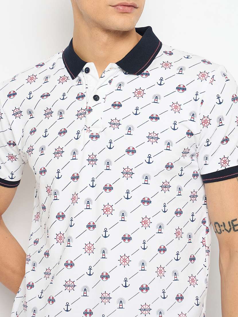 men printed short sleeves polo t-shirt - 21791023 -  Standard Image - 4