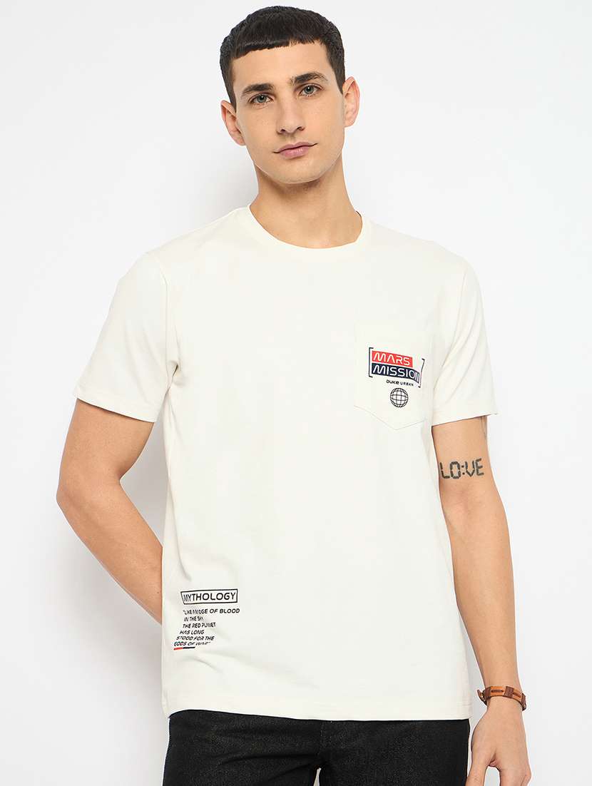 men placement print short sleeves t-shirt