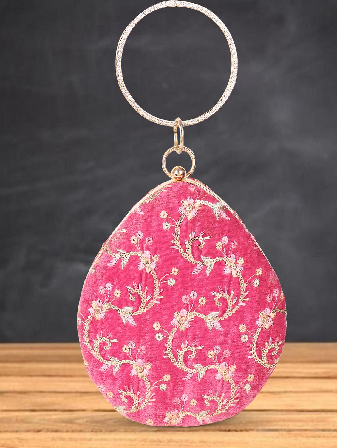 women pink embroidered clutch - 21791387 - Zoom Image - 0