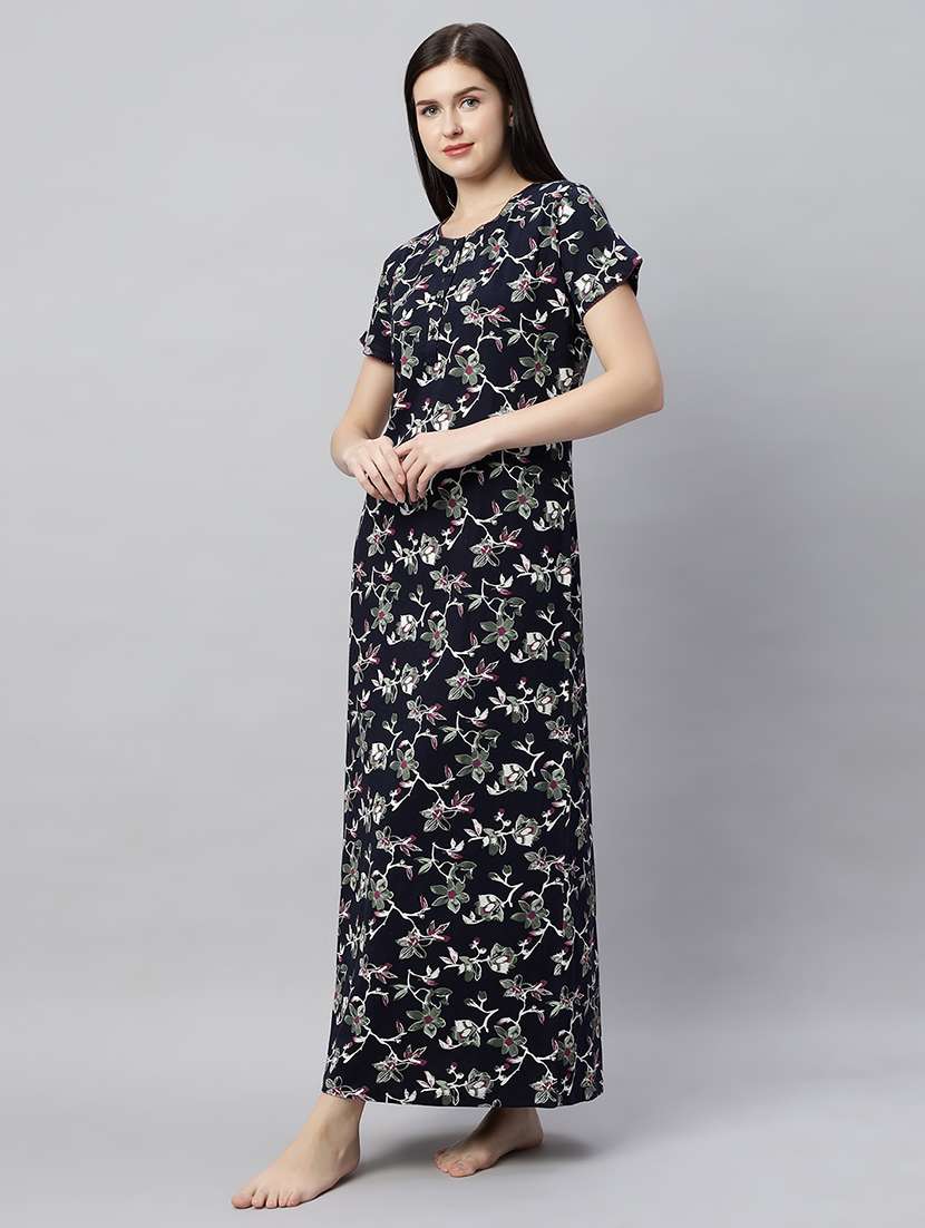 women printed short sleeves nighty - 21791405 -  Standard Image - 1
