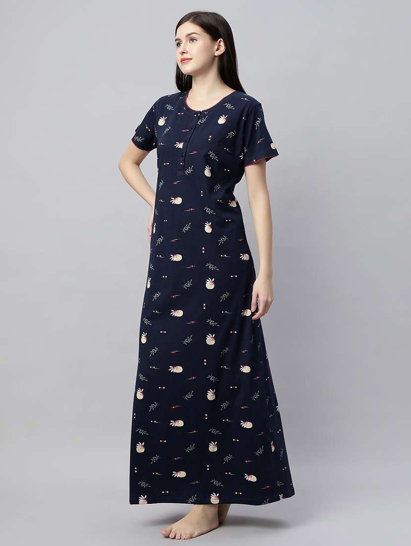 women printed short sleeves nighty - 21791406 -  Standard Image - 1