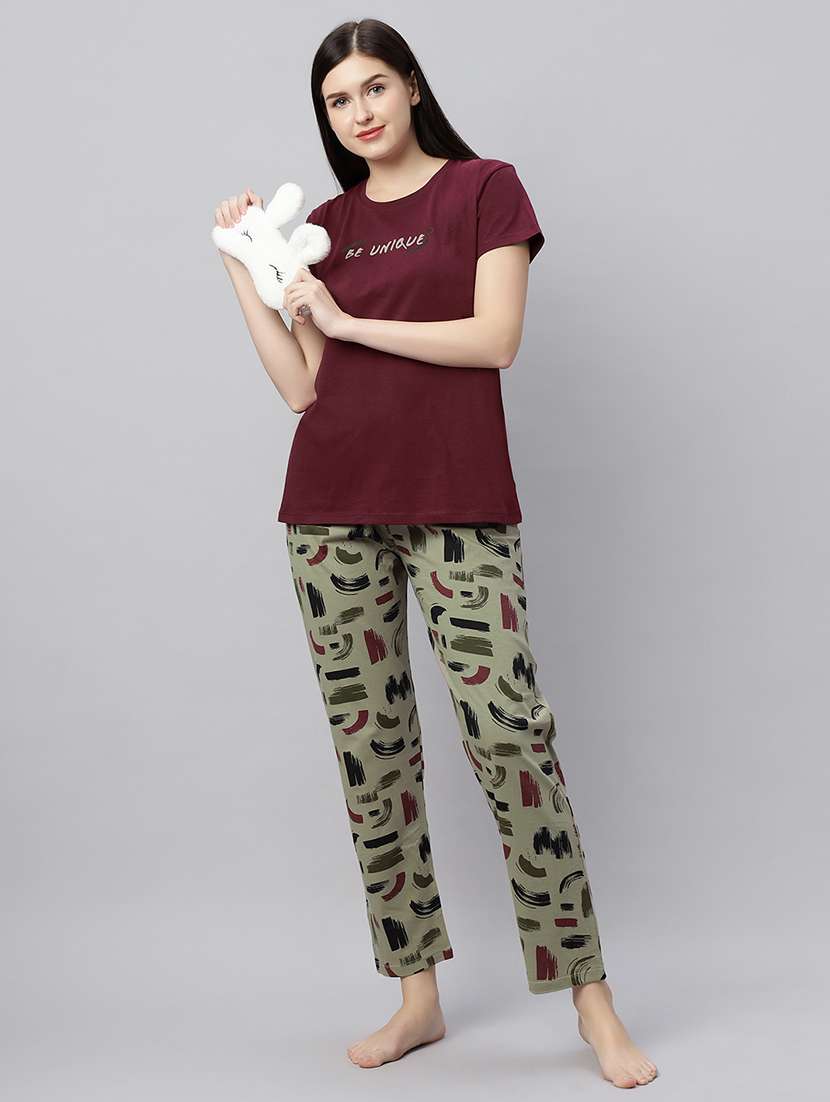 women printed nightwear pyjama set - 21791444 -  Standard Image - 1