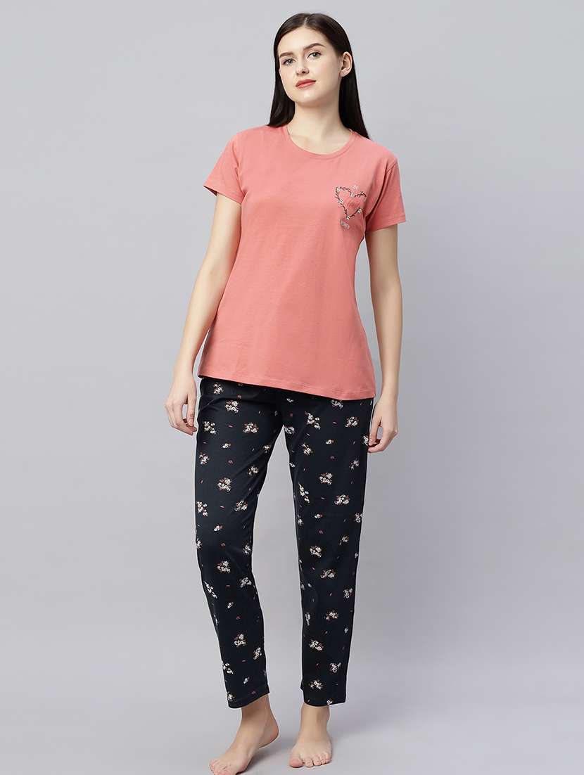 women printed nightwear pyjama set - 21791445 -  Standard Image - 1
