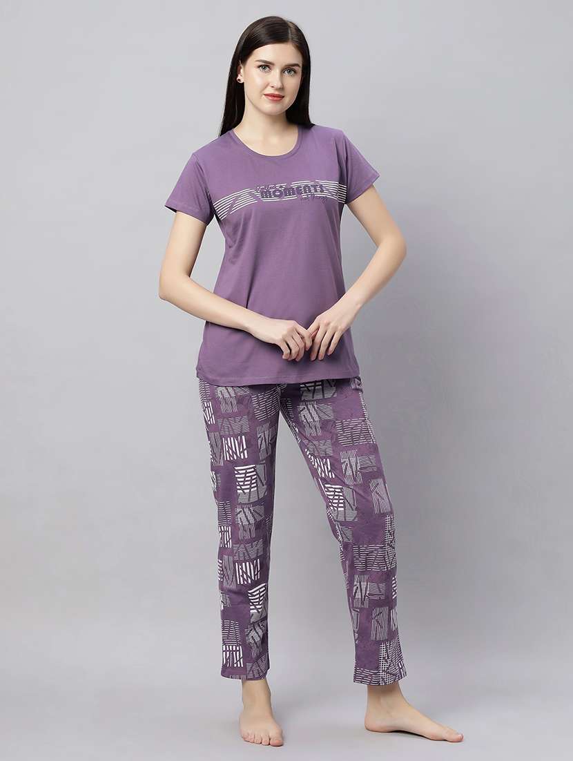 women printed nightwear pyjama set - 21791446 -  Standard Image - 1