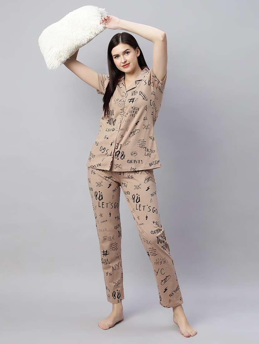 women printed nightwear pyjama set - 21791448 -  Standard Image - 4