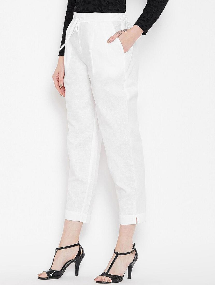 women solid mid rise peg trouser - 21791451 - Standard Image - 1