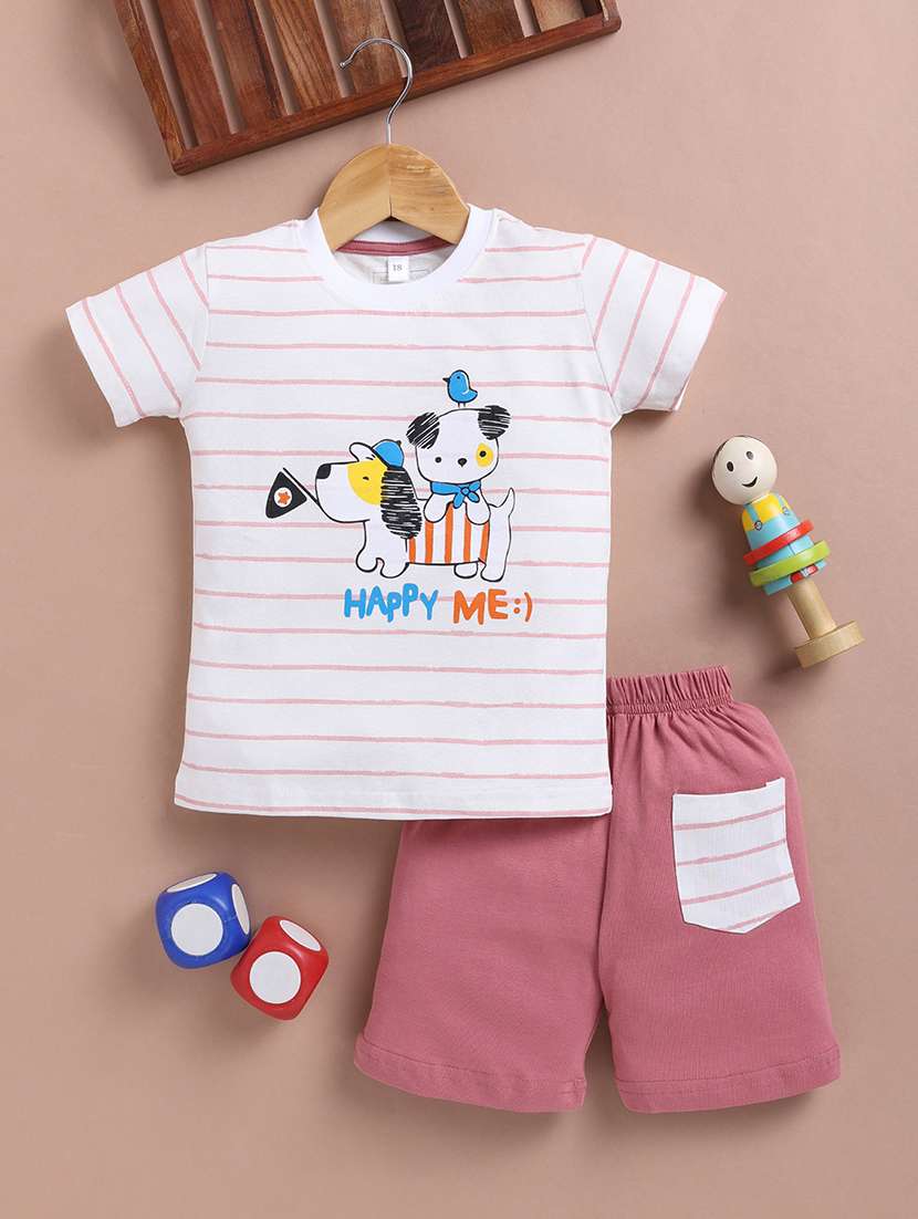 kids printed short and t-shirt set