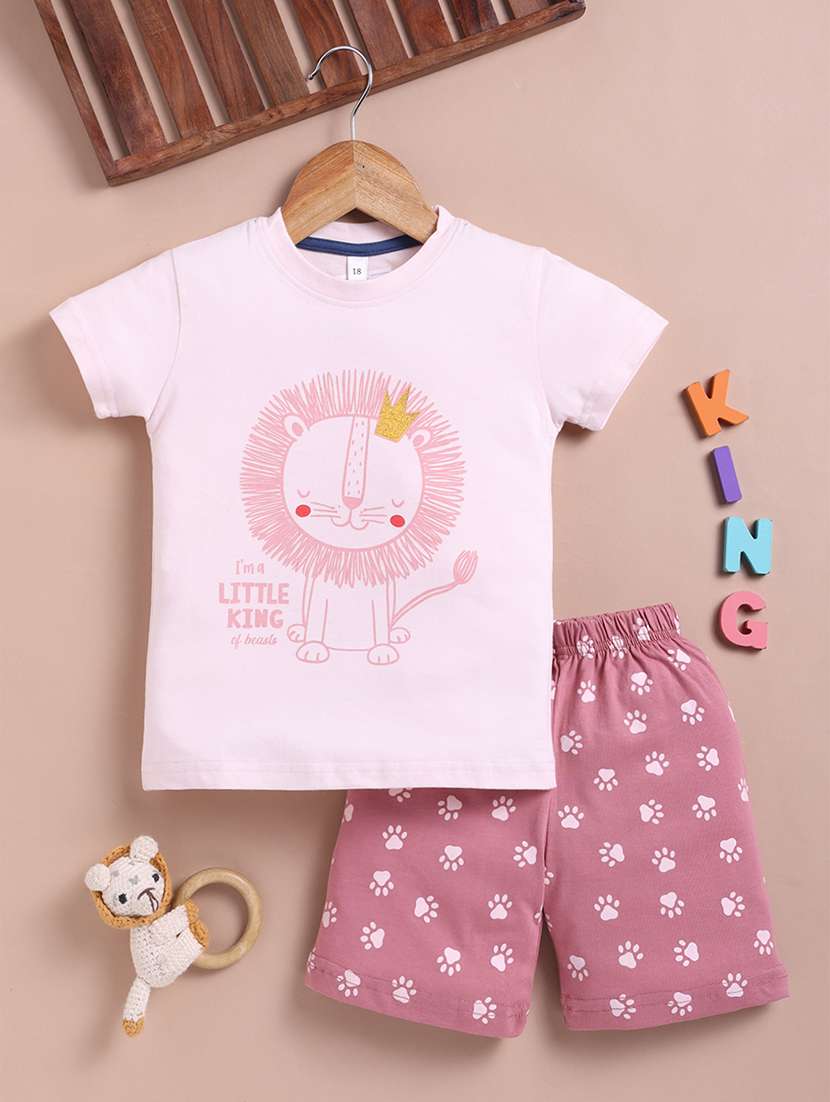 kids printed short and t-shirt set