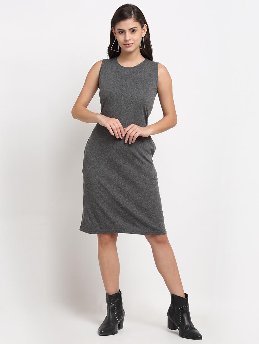 women solid sleeveless bodycon dress - 21793259 - Standard Image - 1