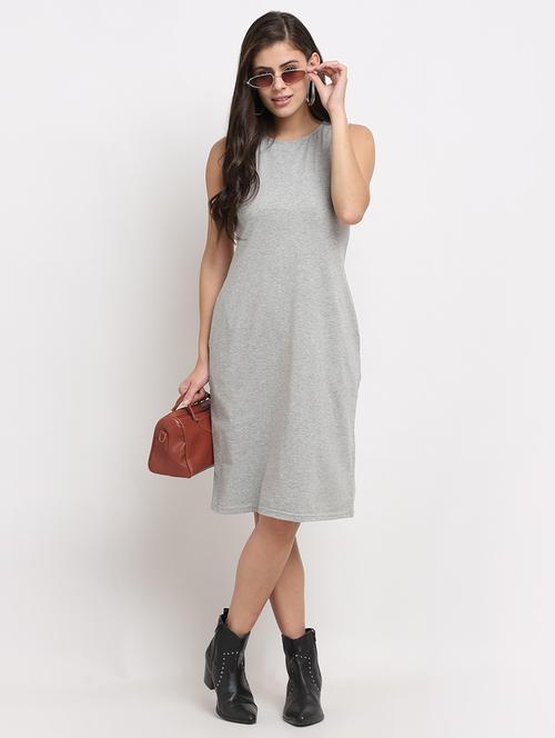 women solid sleeveless shift dress - 21793260 - Standard Image - 0