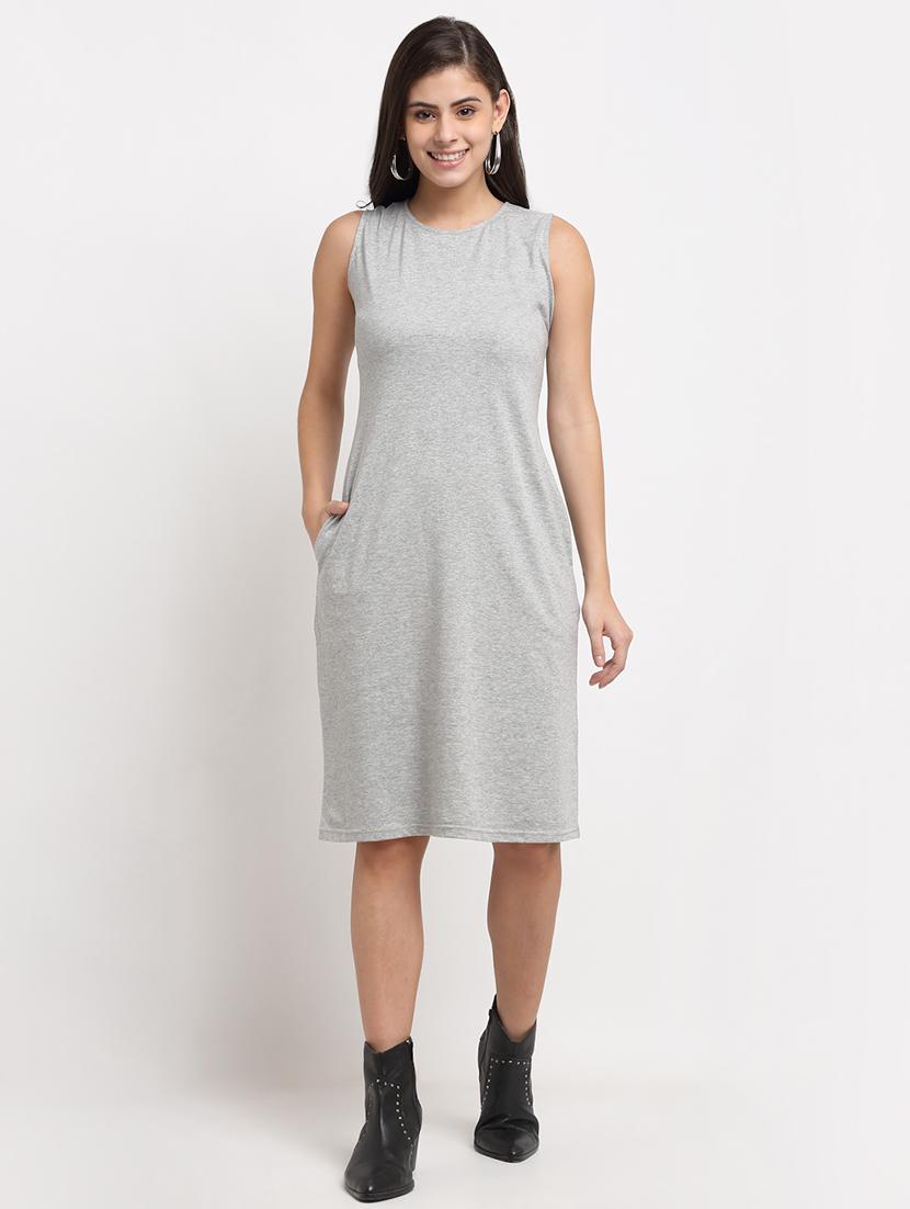 women solid sleeveless shift dress - 21793260 - Standard Image - 1