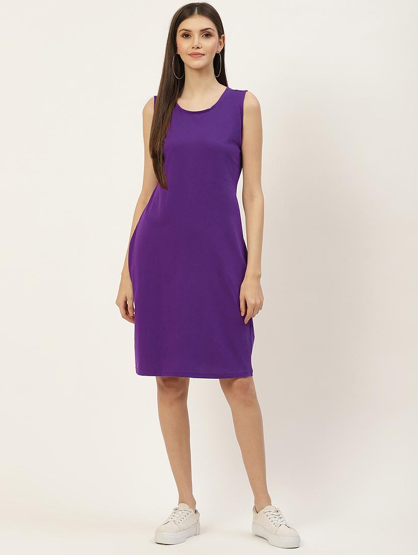 women solid sleeveless bodycon dress - 21793266 - Standard Image - 1
