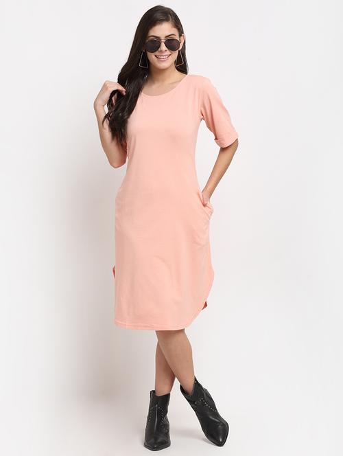 women solid short sleeves shift dress - 21793279 -  Standard Image - 0