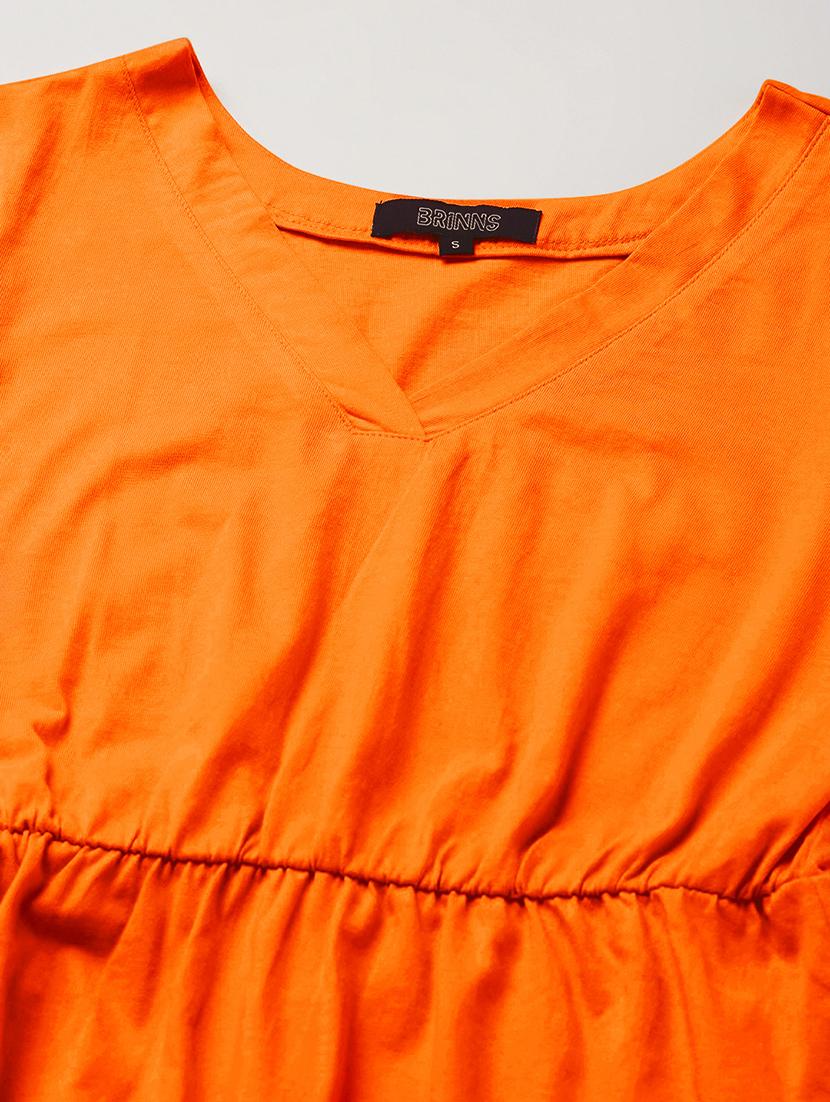 women solid short sleeves a-line dress - 21793305 - Standard Image - 4