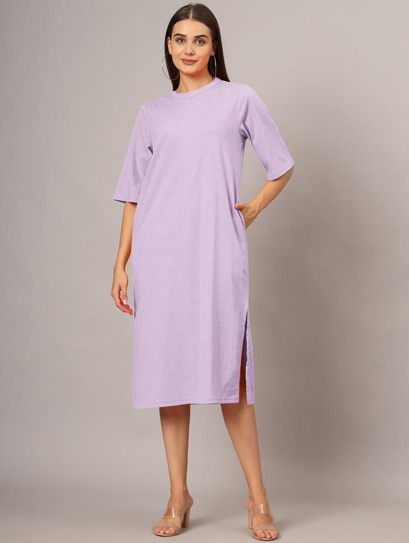 women solid short sleeves shift dress - 21793313 -  Standard Image - 1