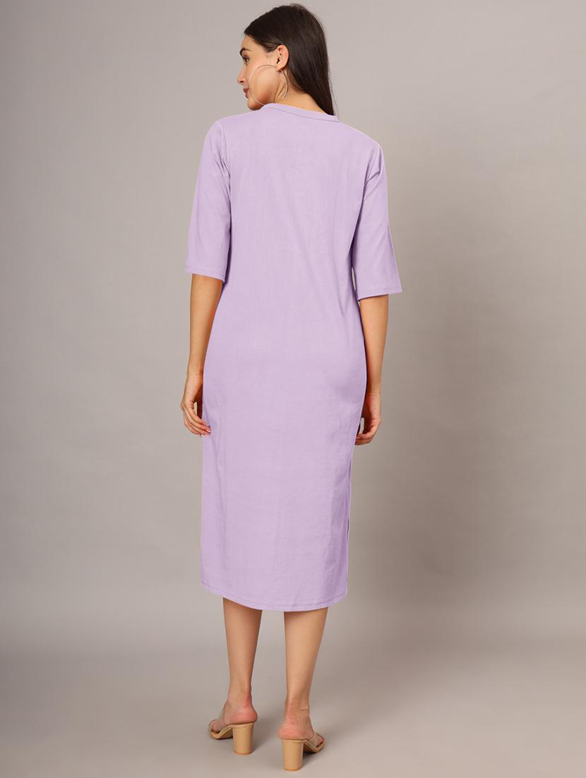 women solid short sleeves shift dress - 21793313 - Standard Image - 4