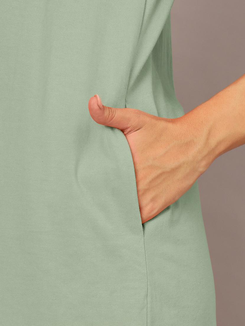 women solid short sleeves shift dress - 21793320 - Standard Image - 6