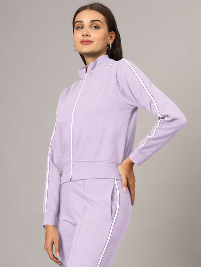 women lavender solid full length active wear set - 21793327 -  Standard Image - 1